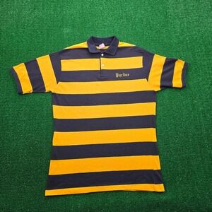 Purdue Boilermakers Polo Shirt Mens Medium Black Yellow Vintage NCAA‎ College